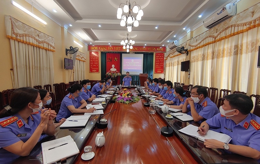 VKSND tỉnh Ninh Bình tổ chức Hội nghị trực tuyến Sơ kết công tác 6 tháng đầu năm 2021